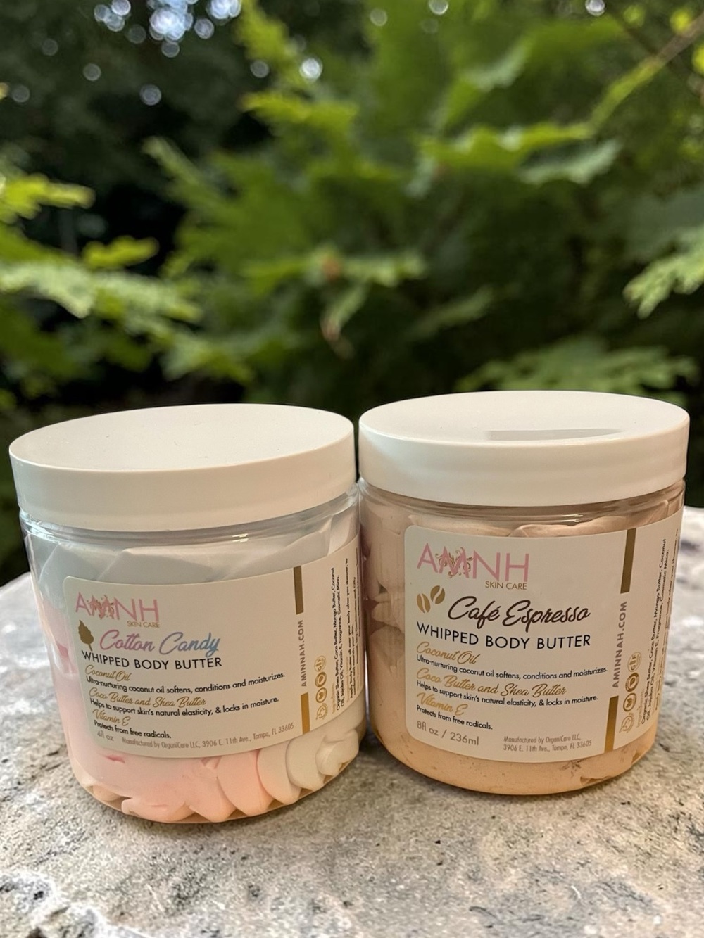 Aminnah Cotton Candy & Cafe Espresso Whipped Body Butter Duo
